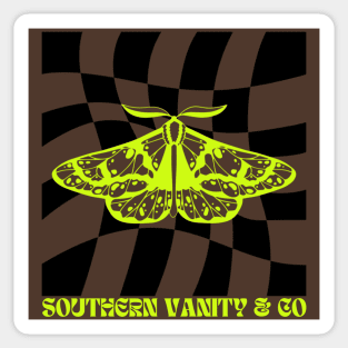 Southern Vanity &Co. Checker Moth Sticker